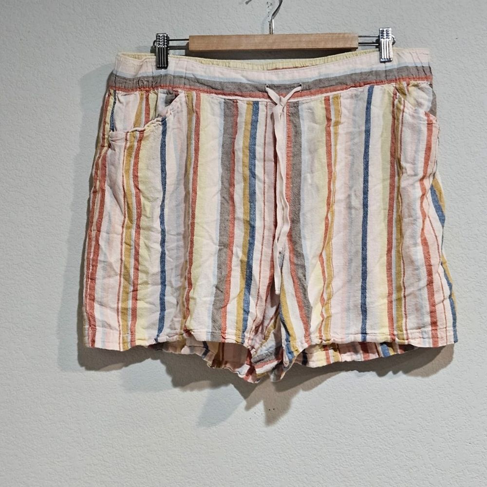 Lane Bryant Linen Blend Striped Shorts 18/20